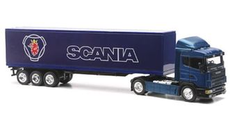 Scania R124 с полуприцепом синий (New Ray)