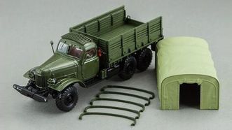 ЗИЛ 157К с лебедкой и тентом зеленый (DIP Models)