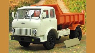 МАЗ 503Б самосвал белый/оранжевый (Наш Автопром)