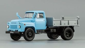 Самосвал САЗ 3504 голубой/серый (DIP Models)