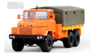 КрАЗ 260 бортовой с тентом оранжевый/серый (Наш Автопром)